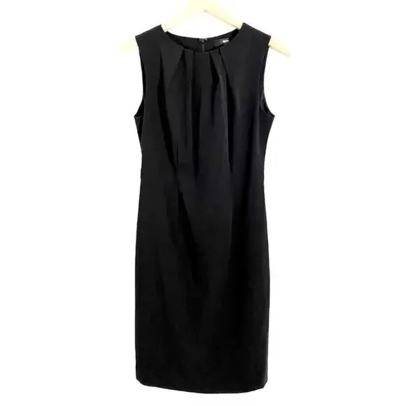 mossimo black dress Mossimo Supply Co. | Dresses | Mossimo Black Pleated Neckline Stretch  Sleeveless Sheath Dress Size 4